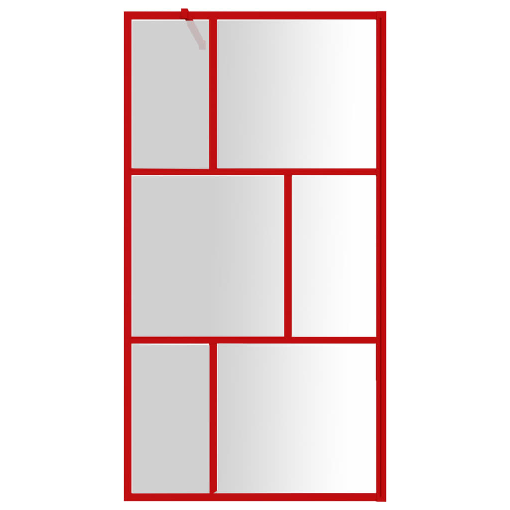 Vidaxl begehete Duschwand transparent 115x195 cm ESG Glasrot