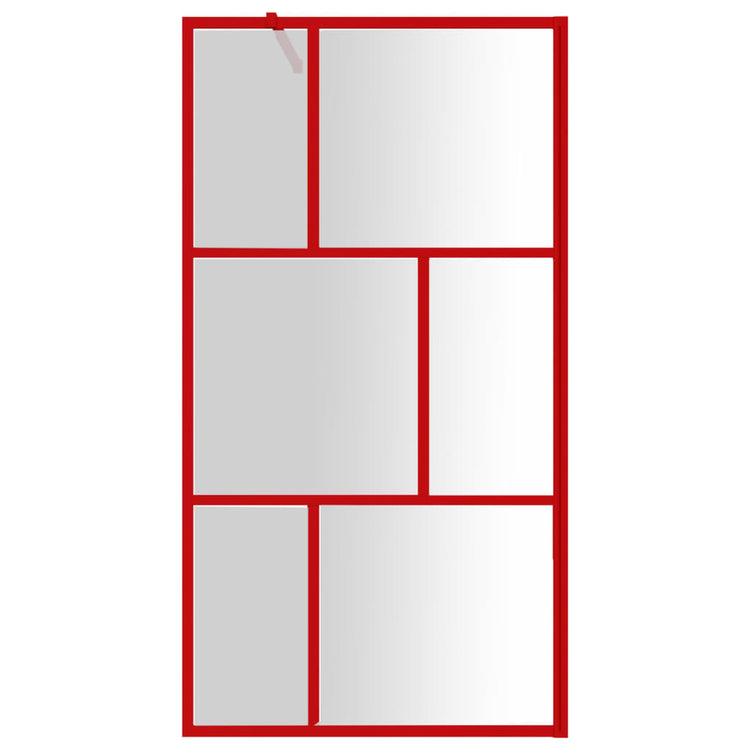 Vidaxl begehete Duschwand transparent 115x195 cm ESG Glasrot