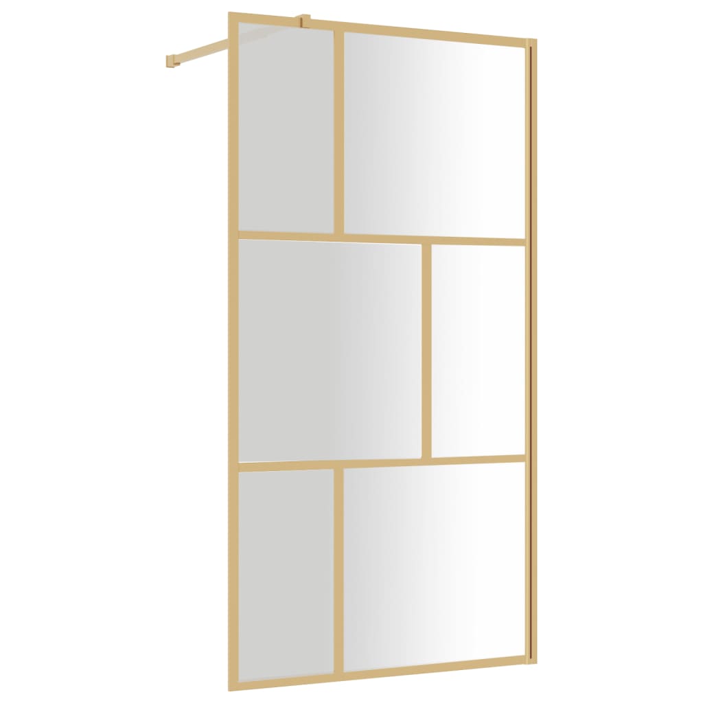 Vidaxl begehete Duschwand transparent 115x195 cm ESG Glas Gold gefärbt