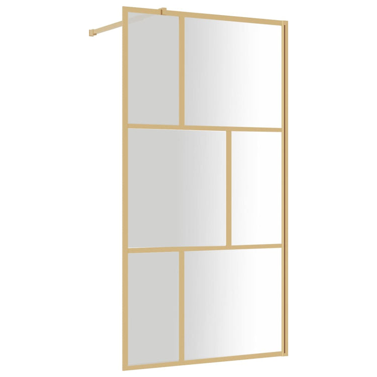 Vidaxl begehete Duschwand transparent 115x195 cm ESG Glas Gold gefärbt