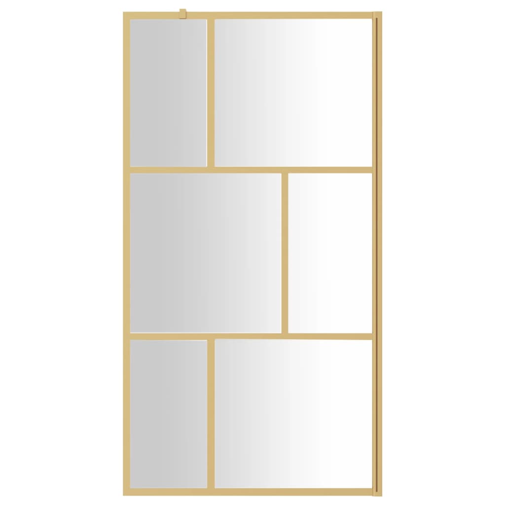 Vidaxl begehete Duschwand transparent 115x195 cm ESG Glas Gold gefärbt