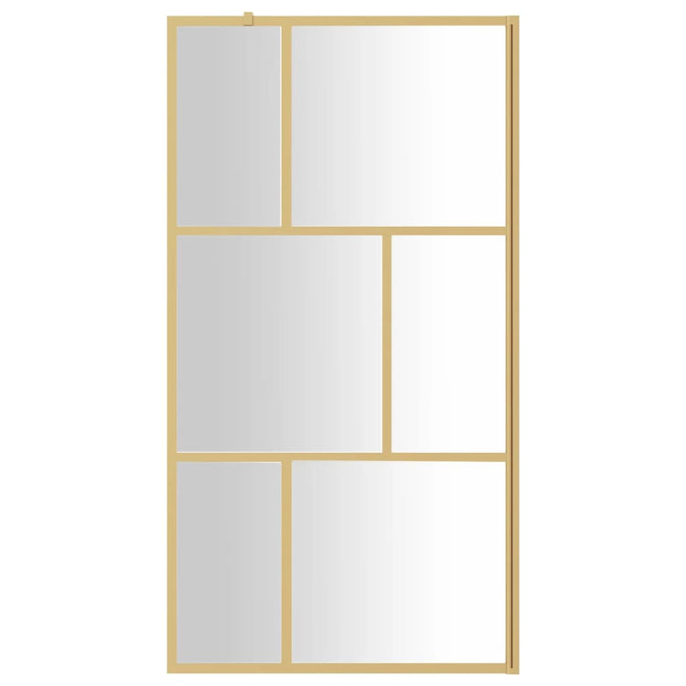 Vidaxl begehete Duschwand transparent 115x195 cm ESG Glas Gold gefärbt