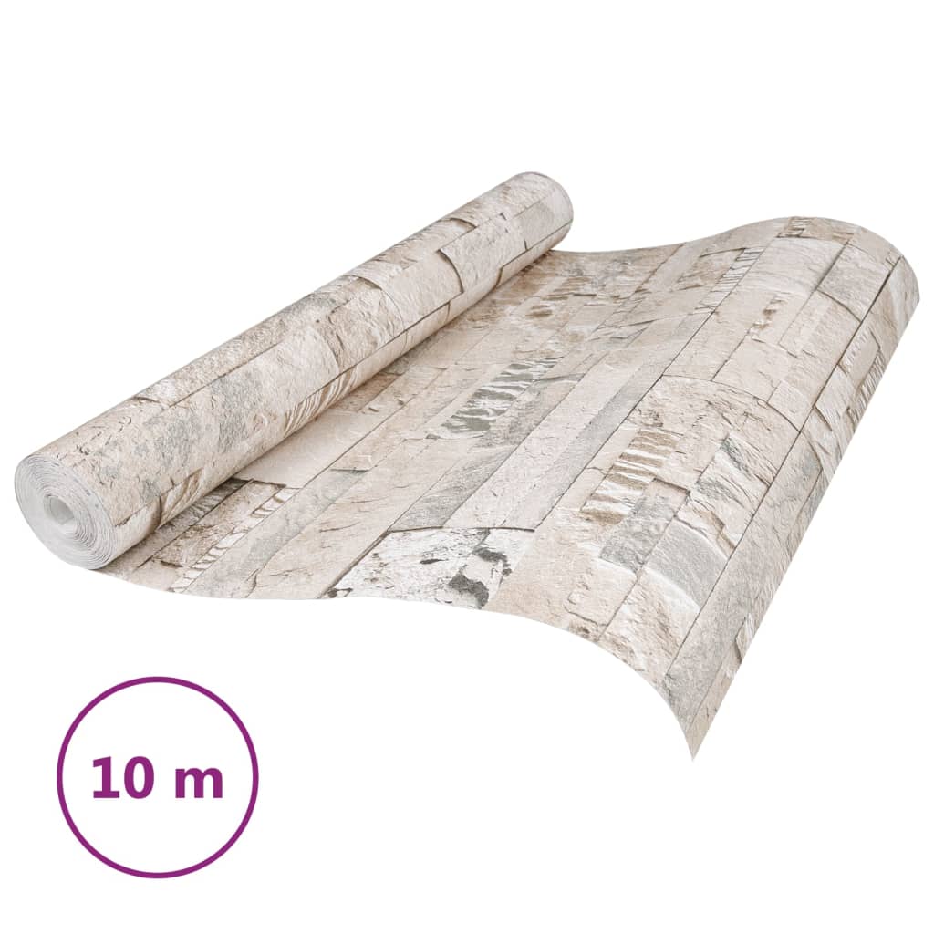 Vidaxl Vordertapete 3D-Stein-Look 10x0,53 m grau und beige