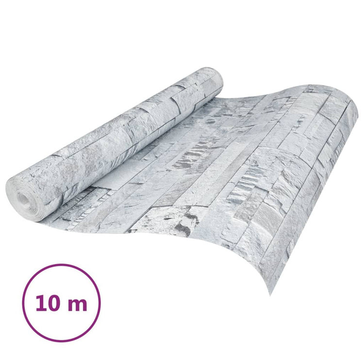 Vidaxl Fore's Tapete 3D-Stein-Look 10x0,53 m hellgrau