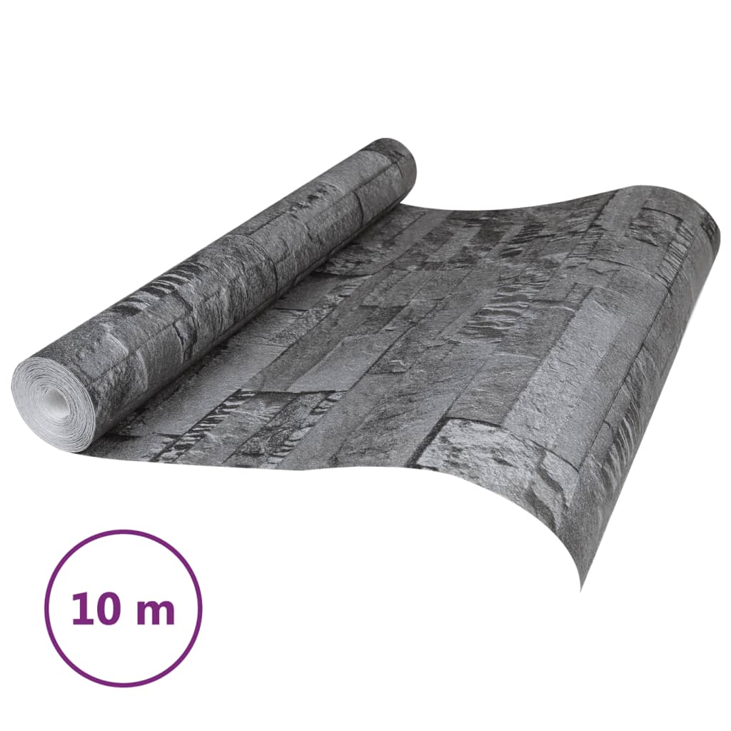 Vidaxl Fore's Tapete 3D-Stein-Look 10x0,53 m schwarz