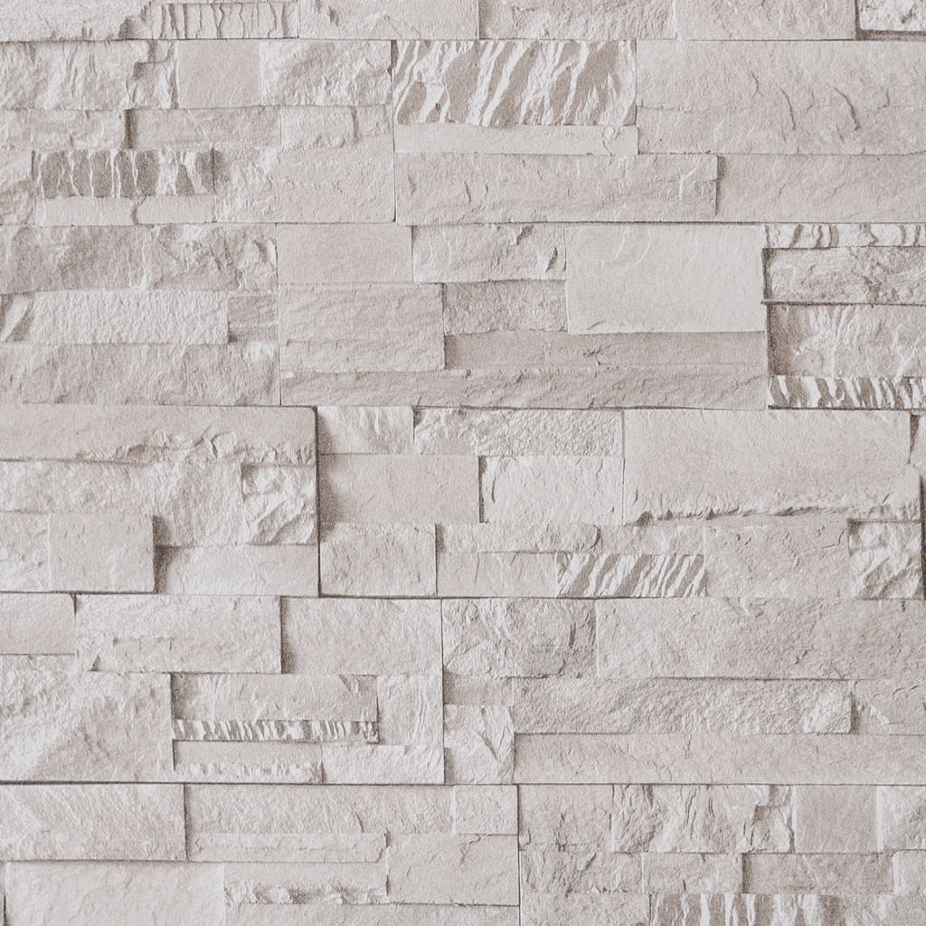 Vidaxl Fore's Tapete 3D Stone-Look 10x0,53 M cremefarben