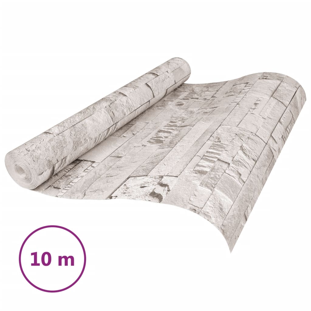 Vidaxl Fore's Tapete 3D Stone-Look 10x0,53 M cremefarben