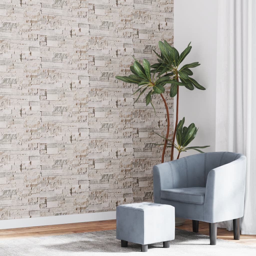 Vidaxl Fore's Tapete 3D Stone-Look 10x0,53 M cremefarben