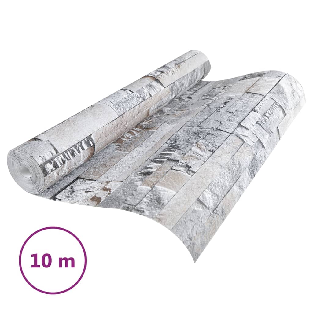 Vidaxl Vordertapete 3D-Stein-Look 10x0,53 m hellgrau und braun