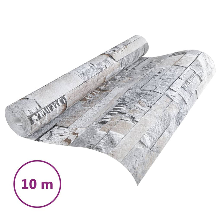 Vidaxl Vordertapete 3D-Stein-Look 10x0,53 m hellgrau und braun