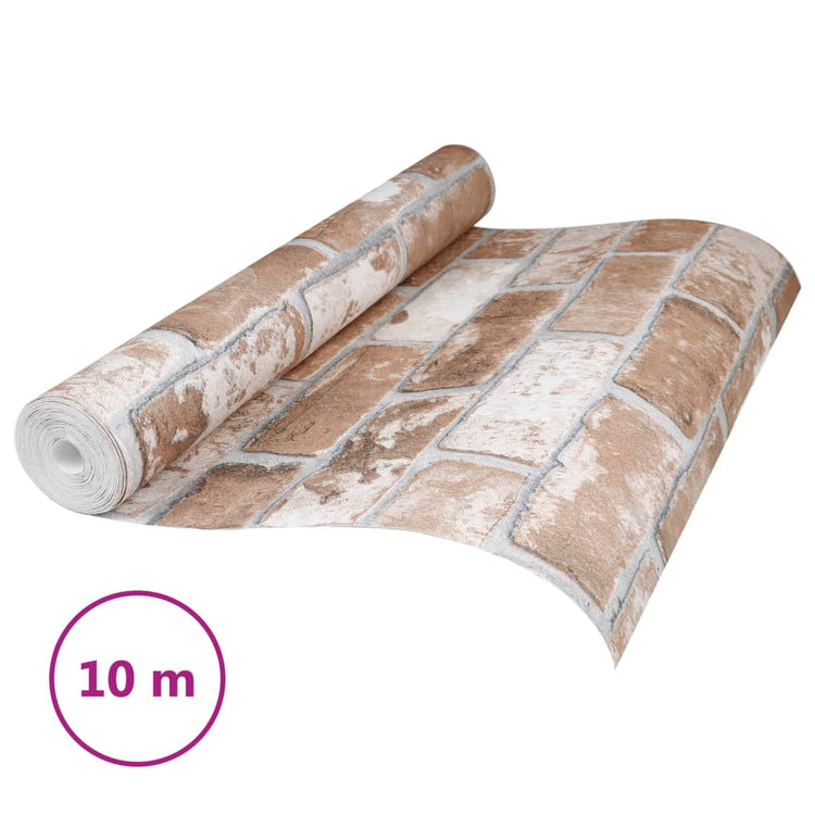 VIDAXL Vordertapete 3D Ziegelmuster 10x0,53 m braun