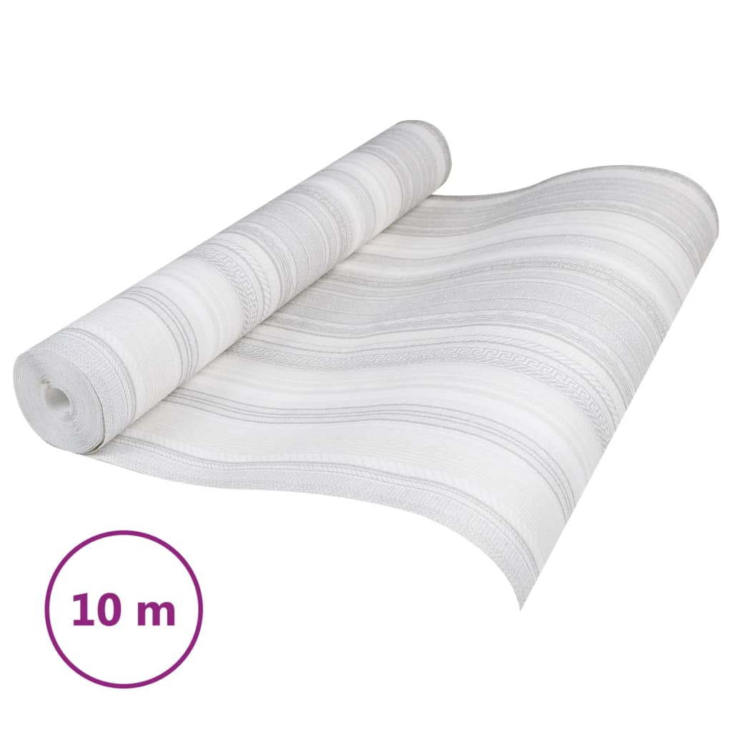Vidaxl Vordertapete 3D -Streifenmuster 10x0,53 m Grau