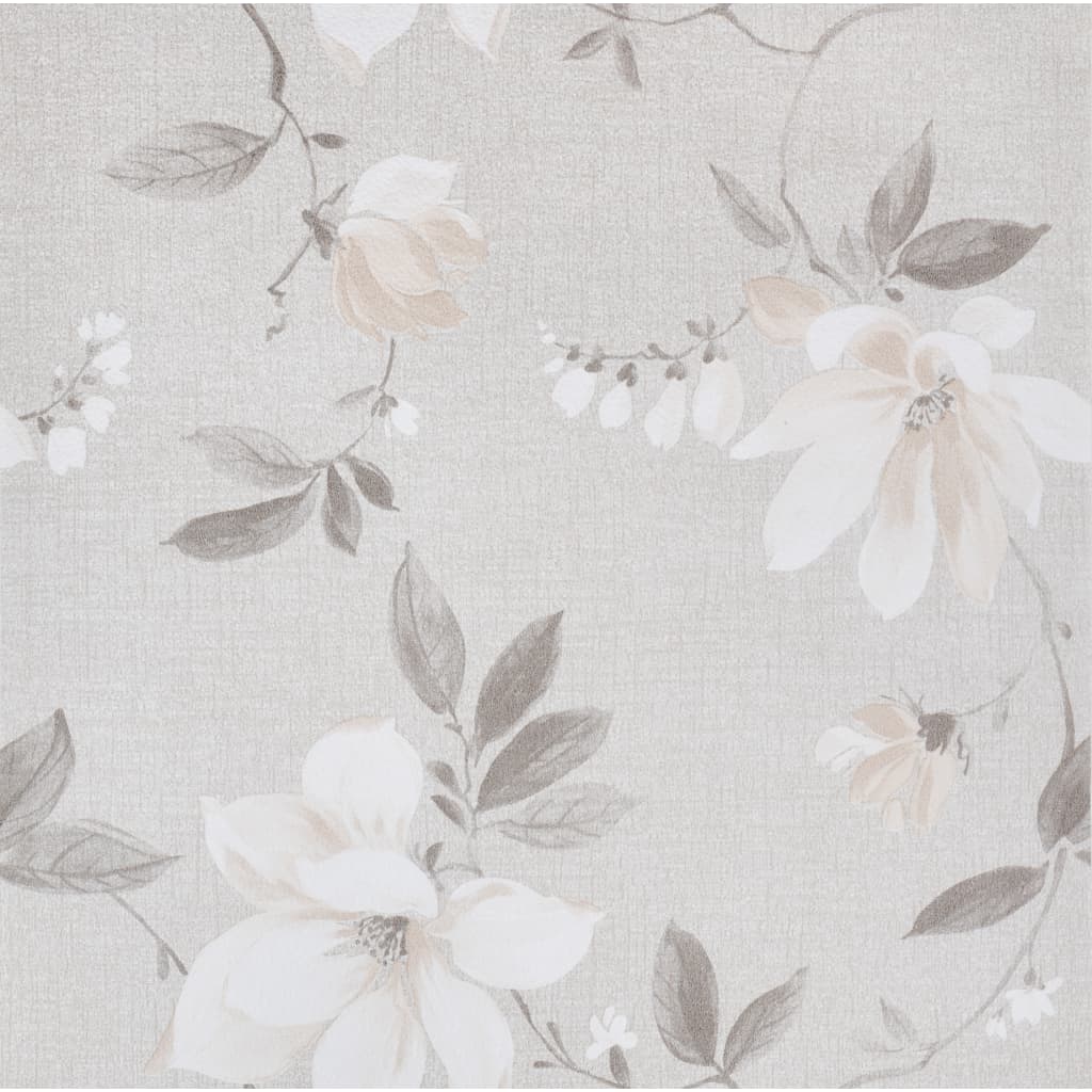 Vidaxl Vordertapete 3D Blumenmuster 10x0,53 m Grau