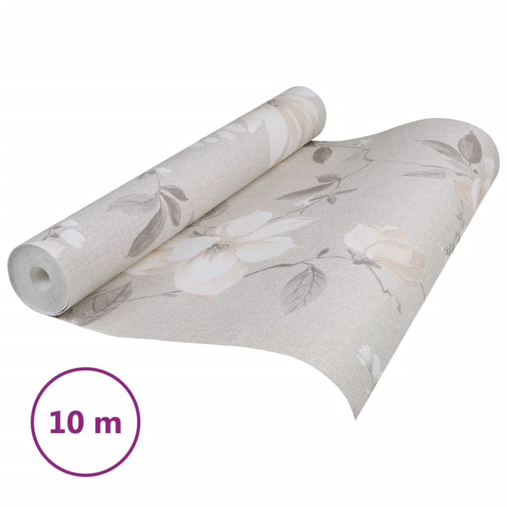 Vidaxl Vordertapete 3D Blumenmuster 10x0,53 m Grau