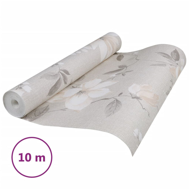 Vidaxl Vordertapete 3D Blumenmuster 10x0,53 m Grau