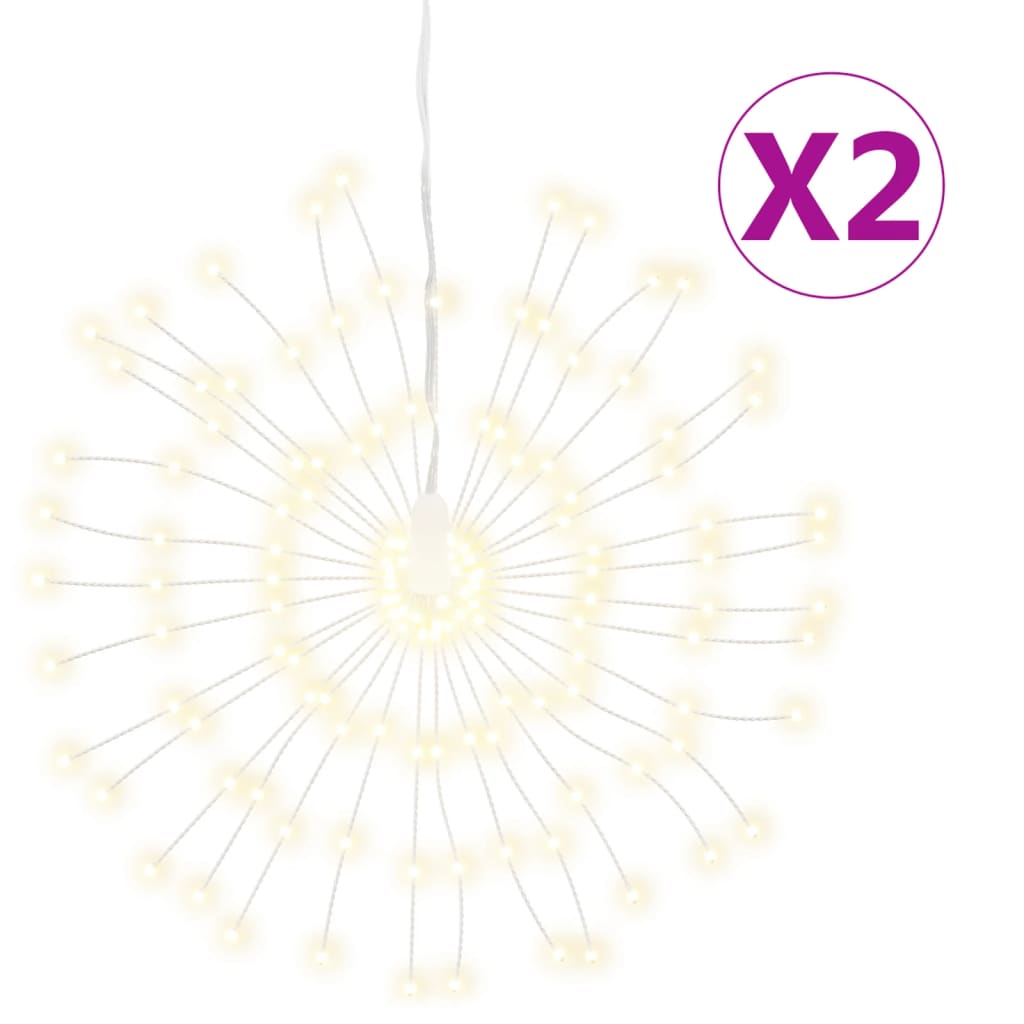 Vidaxl Weihnachtsbeleuchtung Feuerwerk 2 ST 140 warme weiße LEDs 17 cm