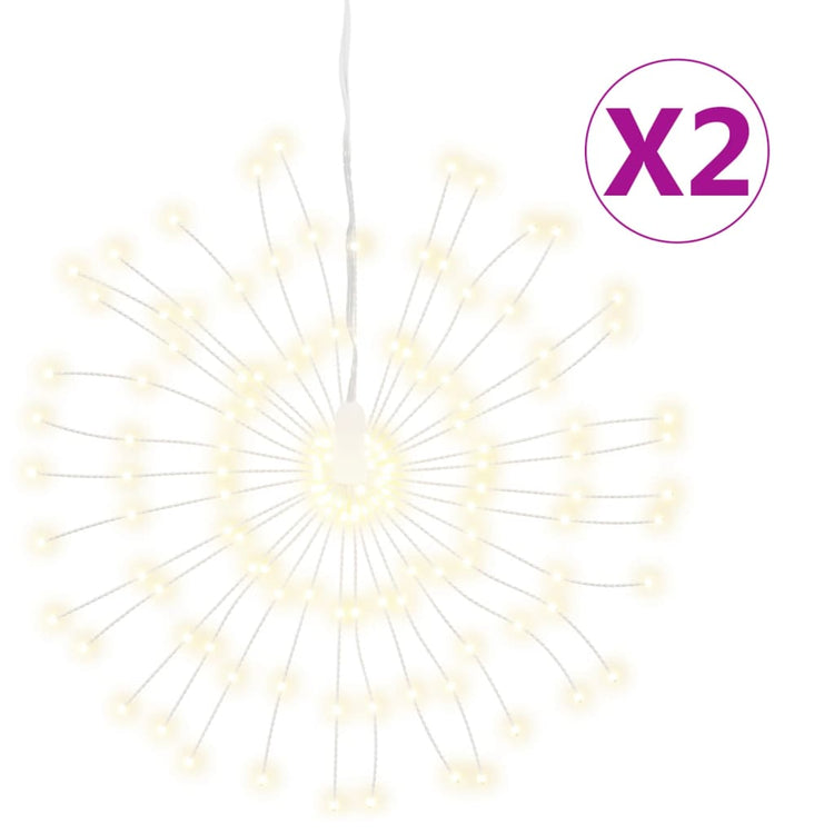 Vidaxl Weihnachtsbeleuchtung Feuerwerk 2 ST 140 warme weiße LEDs 17 cm