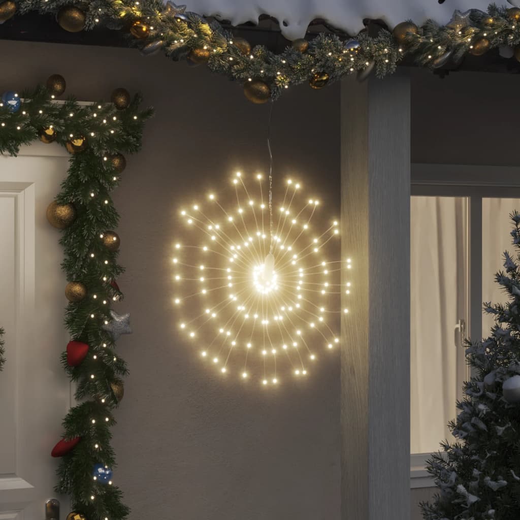 Vidaxl Weihnachtsbeleuchtungsfeuerwerk 8 St 140 warme weiße LEDs 17 cm