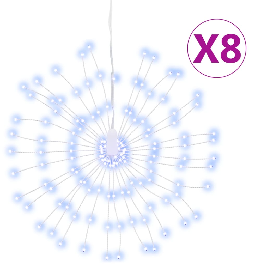 Vidaxl Weihnachtsbeleuchtung Feuerwerk 8 St 140 Kalt -weiße LEDs 17 cm