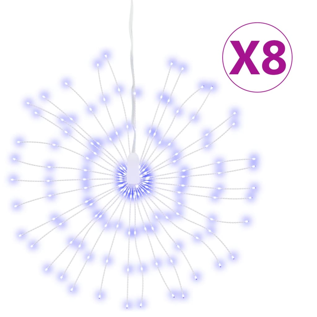 Vidaxl Weihnachtsbeleuchtung Feuerwerk 8 St 140 Blaue LEDs 17 cm