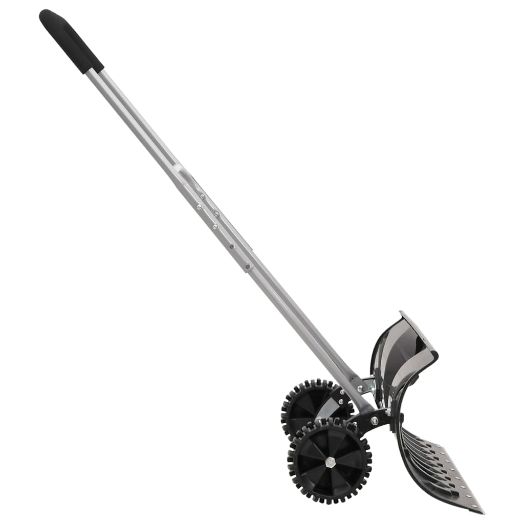 Vidaxl Schneeschaufel mit ausziehbarem Griff 66 cm Blattstahl schwarz