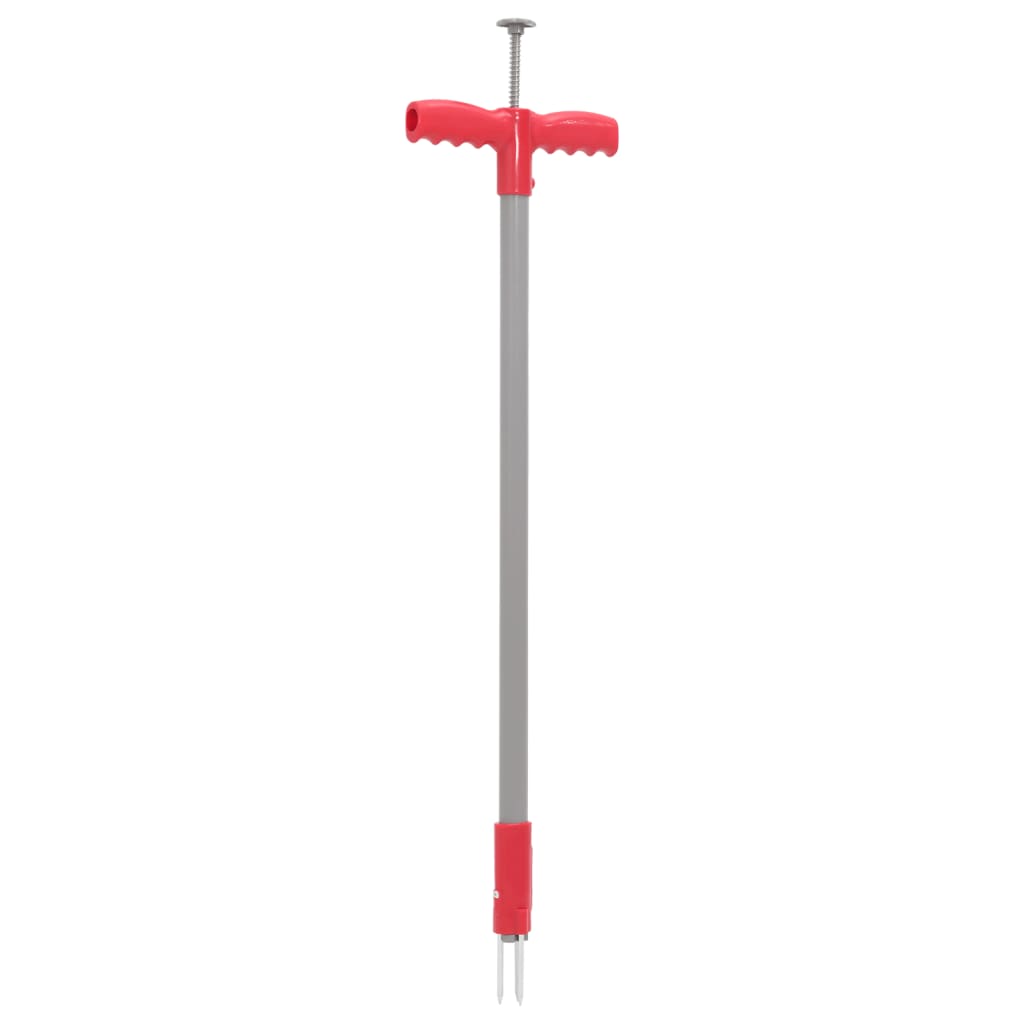 Vidaxl Unkrautstopfen 93,5 cm Pulver -bewegtes Stahl rot und grau