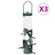 Vidaxl Vogelfutter 3 ST 17x17x32 cm dunkelgrün