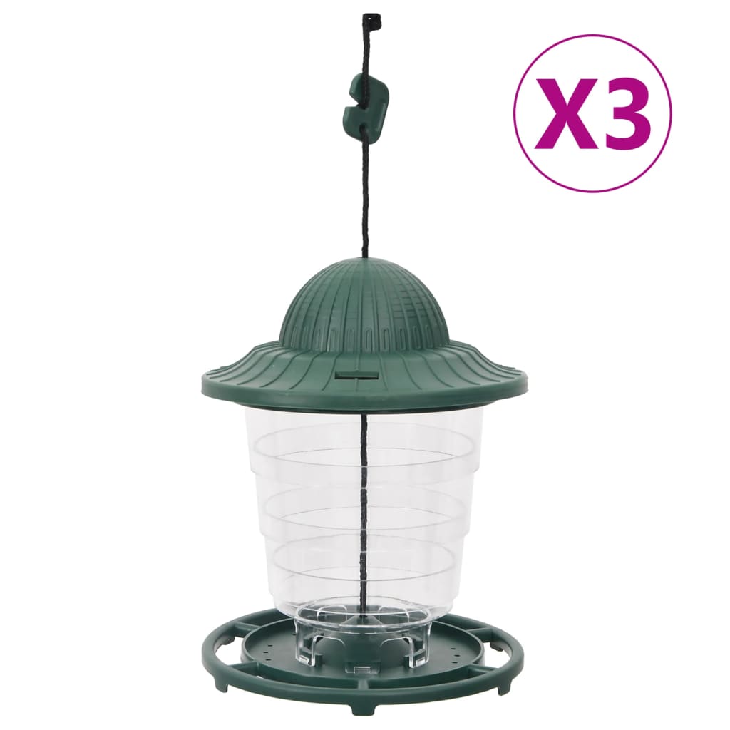 Vidaxl -Vogelfutter 3 PCs 13x13x17 cm dunkelgrün