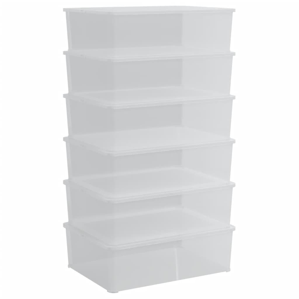 VIDAXL -Aufbewahrungsboxen 6 ST Stapelbar 25 l Kunststoff