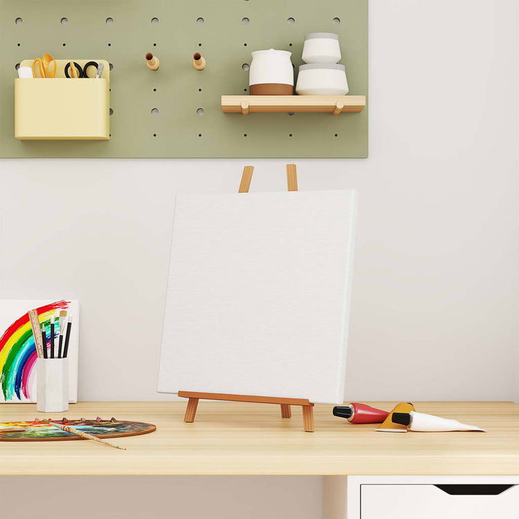 Vidaxl Canvas -Tücher 12 St. Stoff und fester Kiefern weiß