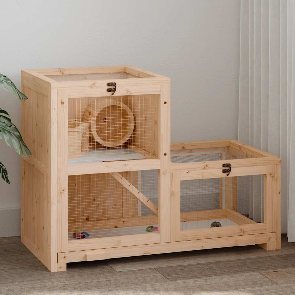 Vidaxl Hamsterkooi 81x40x60 cm Solid Pinewood