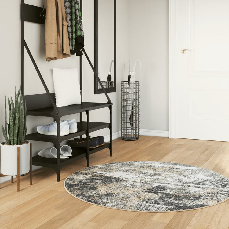 Vidaxl Teppich waschbarer Anti-Rutsch Ø 120 cm mehrfarbig