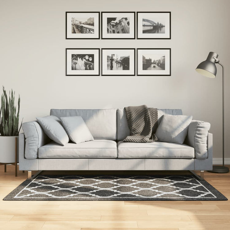Vidaxl Teppich waschbarer Anti-Rutsch 80x150 cm Schwarz und Weiß