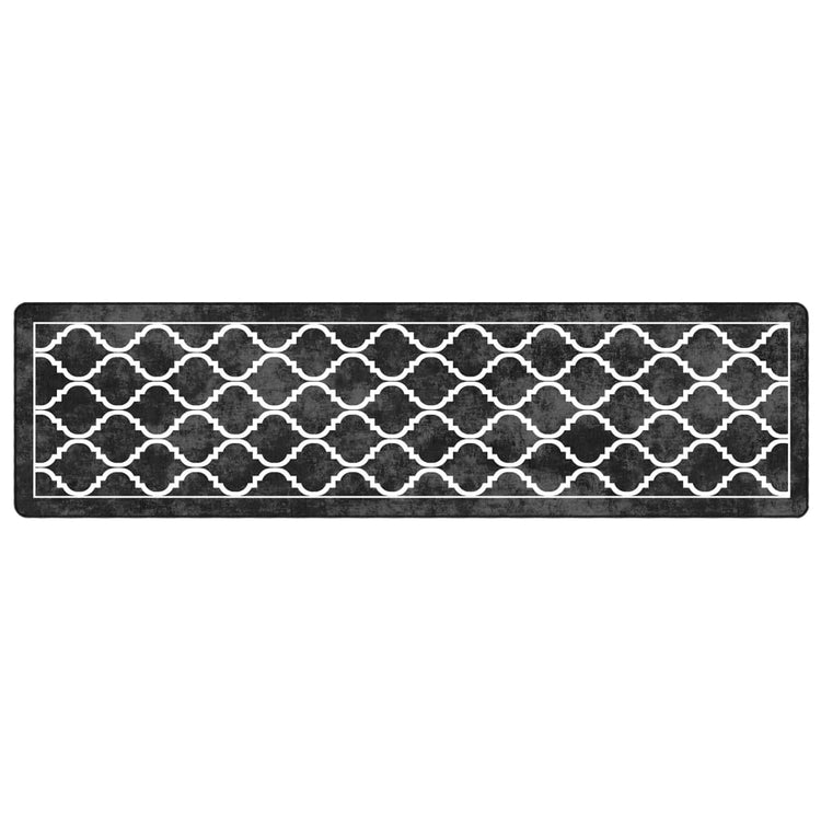 Vidaxl Teppich waschbarer Anti-Rutsch 80x300 cm Schwarz und Weiß