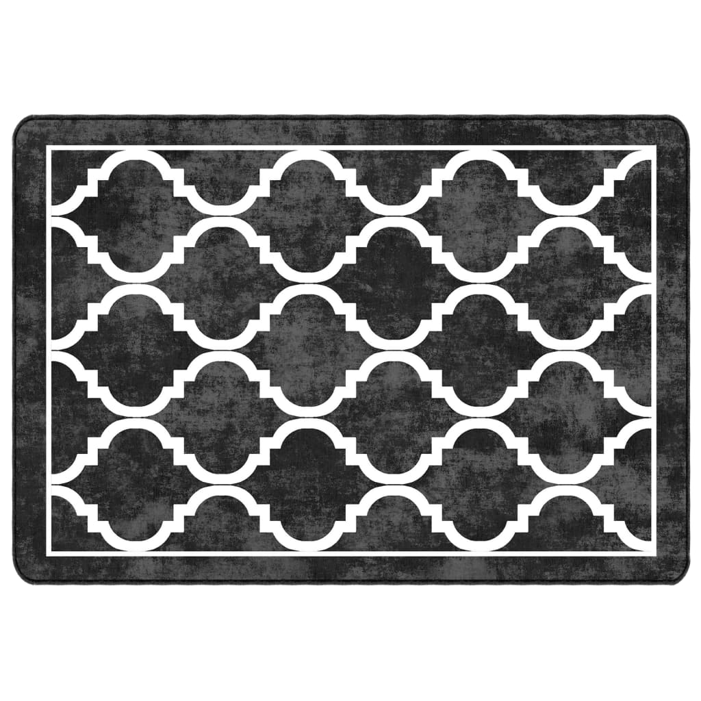 Vidaxl Teppich waschbarer Anti-Rutsch 120x180 cm Schwarz und Weiß