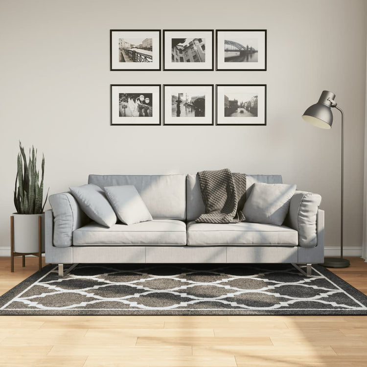 Vidaxl Teppich waschbarer Anti-Rutsch 120x180 cm Schwarz und Weiß