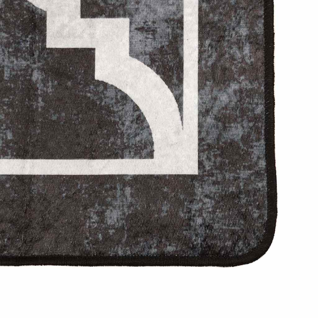 Vidaxl Teppich waschbarer Anti-Rutsch 160x230 cm Schwarz und Weiß
