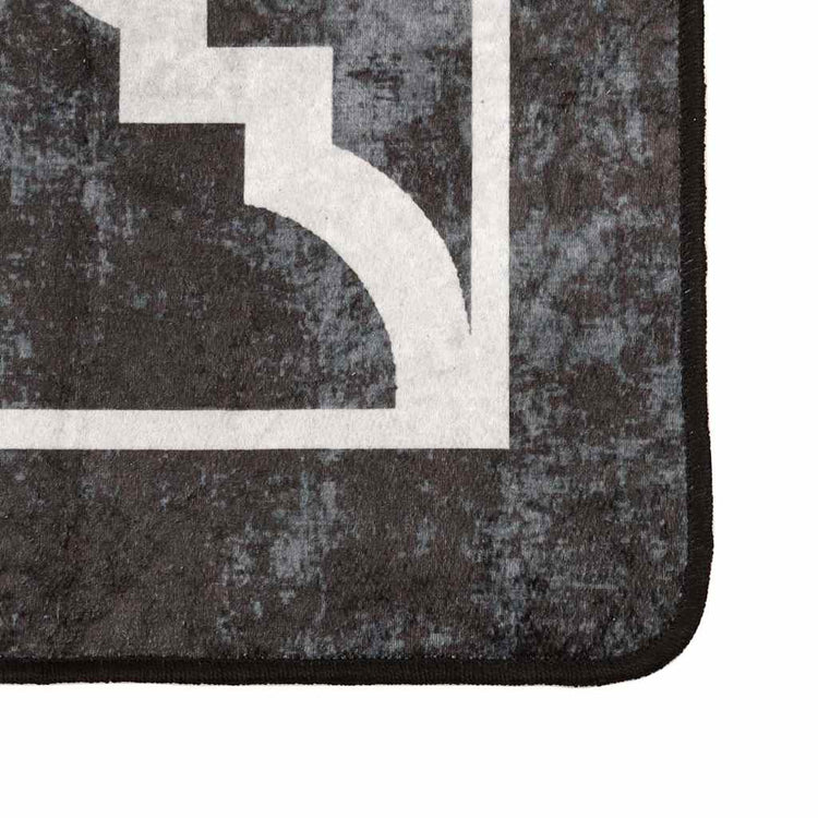 Vidaxl Teppich waschbarer Anti-Rutsch 160x230 cm Schwarz und Weiß
