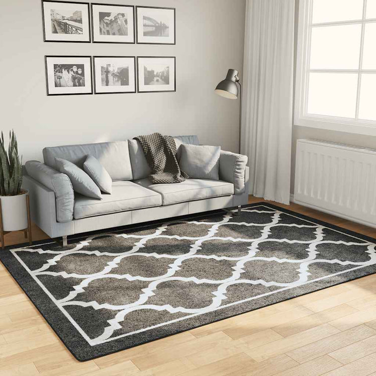 Vidaxl Teppich waschbarer Anti-Rutsch 160x230 cm Schwarz und Weiß