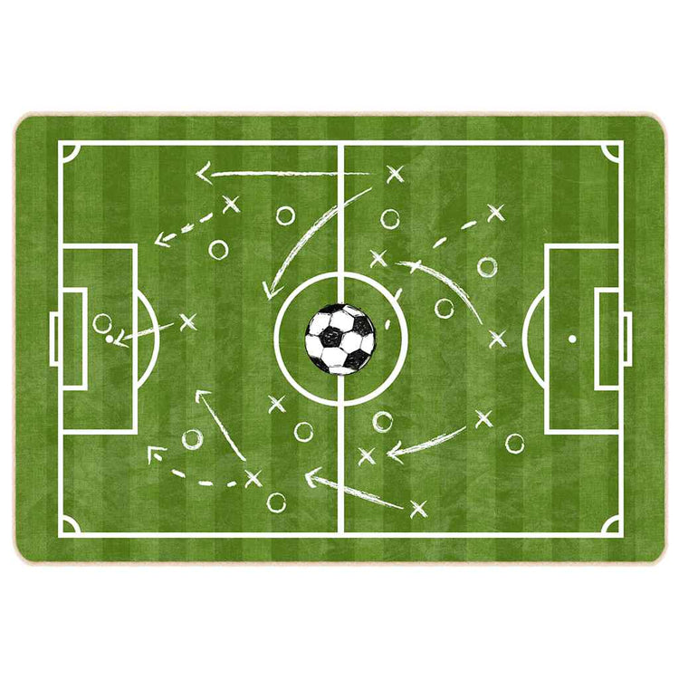 Vidaxl Kinderboden Teppich Fußballfeld Waschbar Anti -Slip 160x230 cm Grün