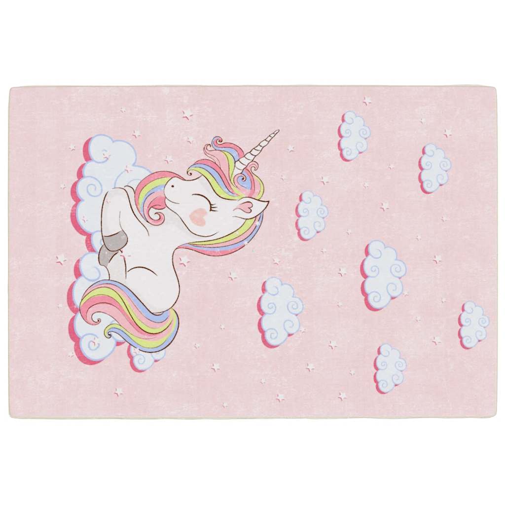 Vidaxl Kinderboden Rug Einhorn waschbarer Anti -Slip 160x230 cm Grün