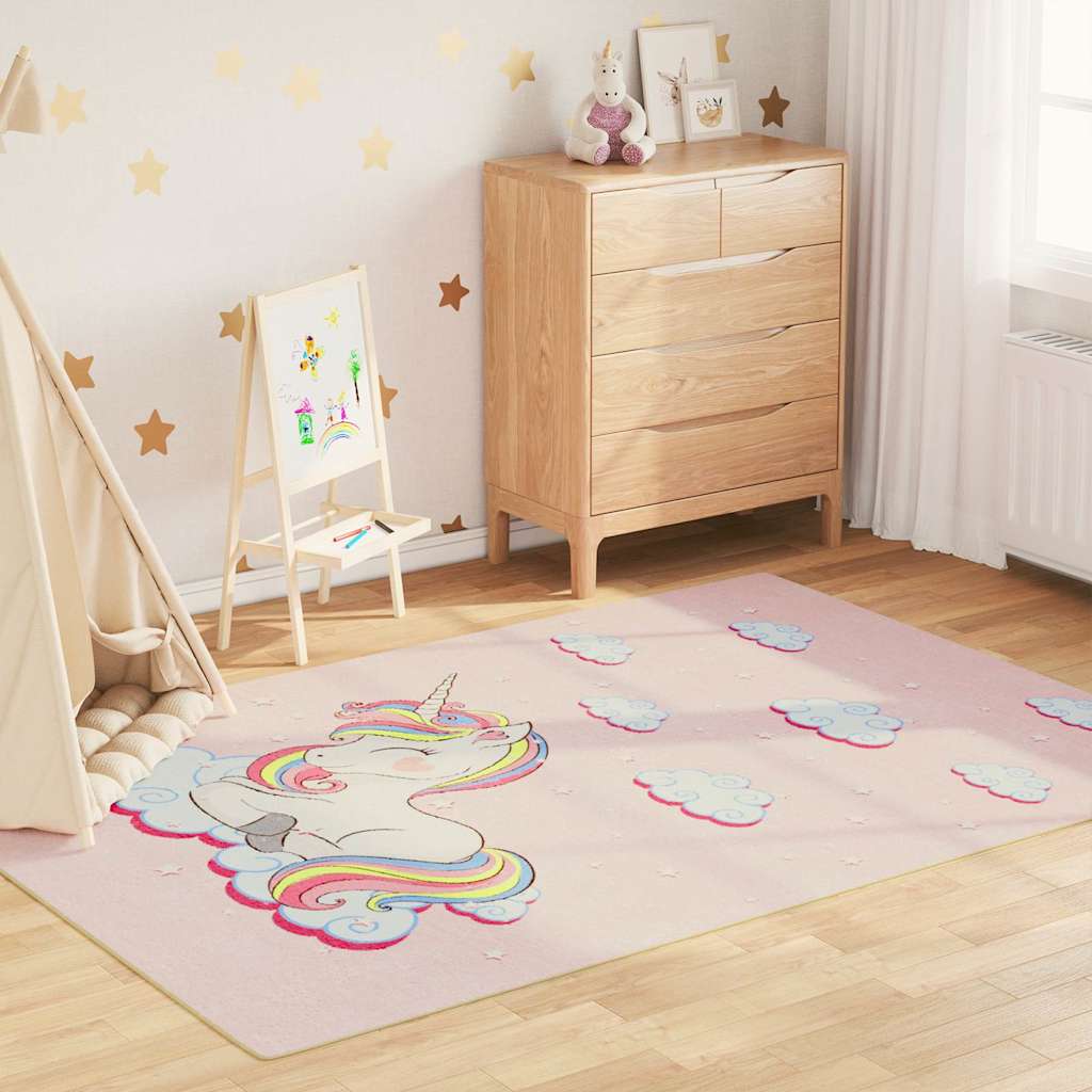 Vidaxl Kinderboden Rug Einhorn waschbarer Anti -Slip 160x230 cm Grün