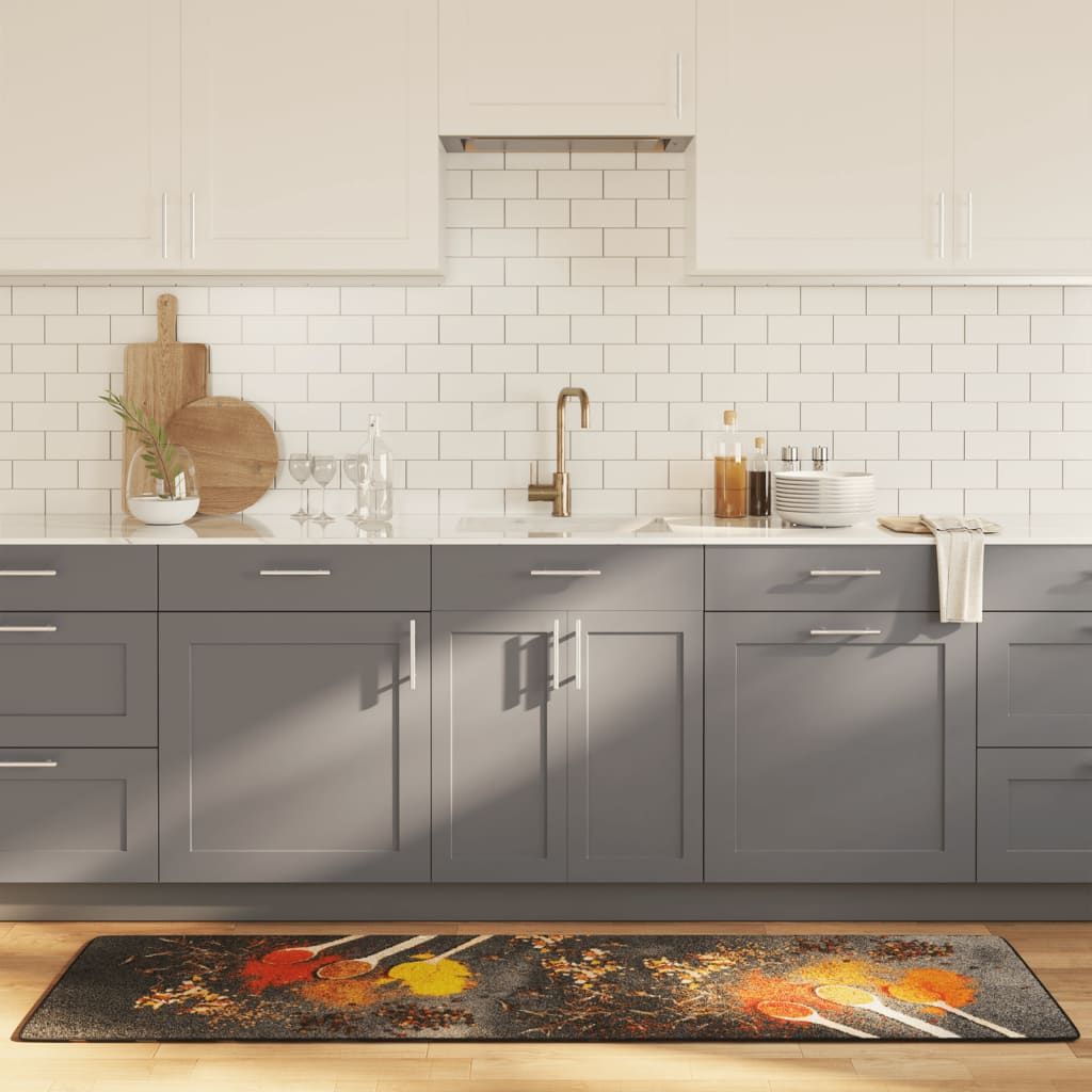 Vidaxl Küchenmatte waschbarer Anti-Rutsch 60x180 cm mehrfarbig