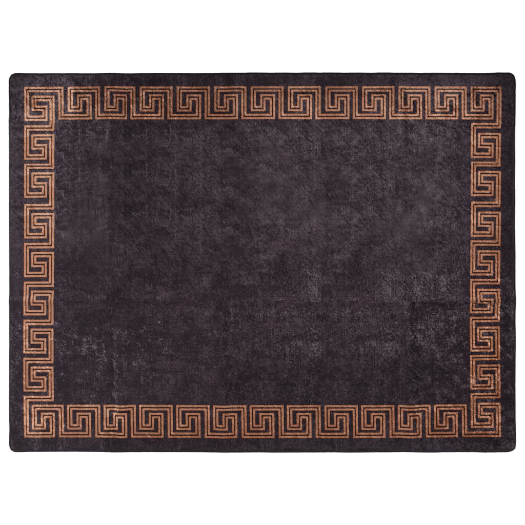 Vidaxl Teppich waschbarer Anti-Rutsch 400x300 cm Schwarz und Goldfarbe