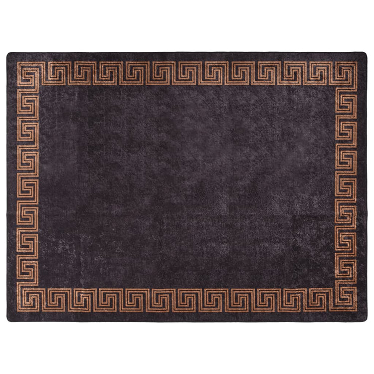 Vidaxl Teppich waschbarer Anti-Rutsch 400x300 cm Schwarz und Goldfarbe