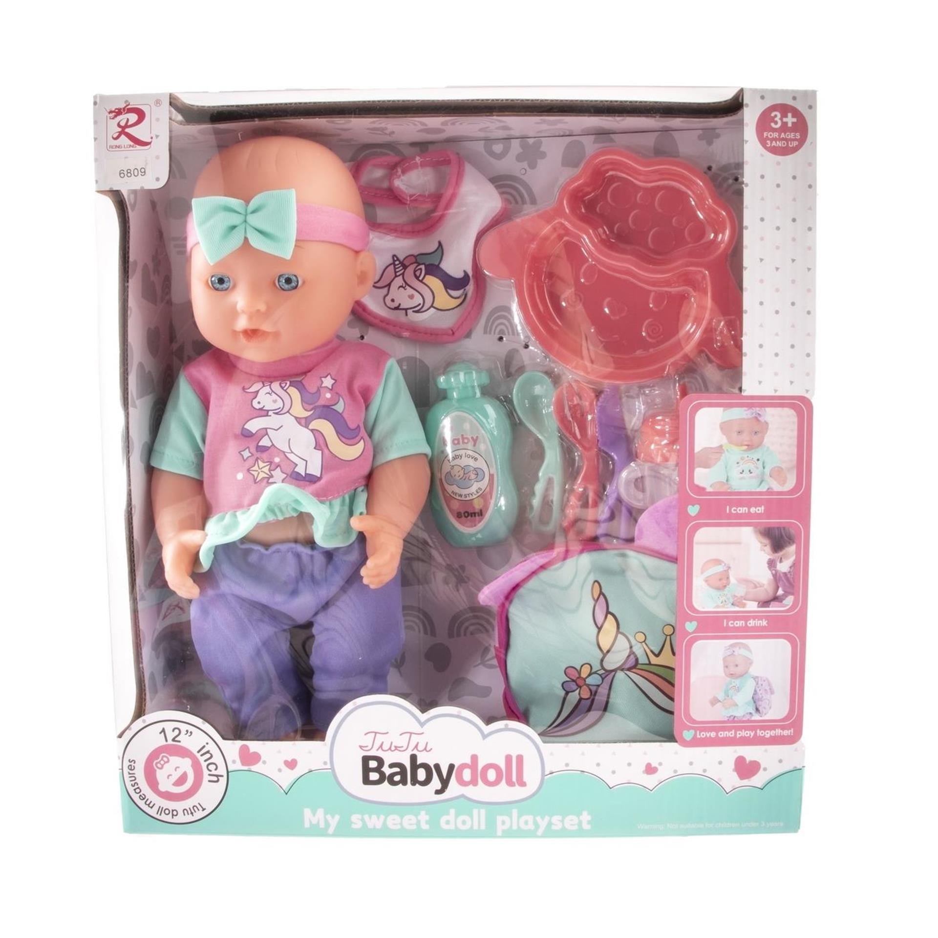 Jonotoys Puppe mit Zubehör 26cm