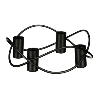 Edelman Kerzenständer aus Metall für 4 Kerzen 5,5x17 cm schwarz