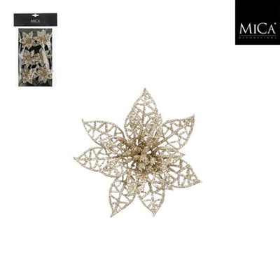 Edelman Clip Weihnachtsstern Champagner 6 Stück - H1xT8cm | 4 Stück