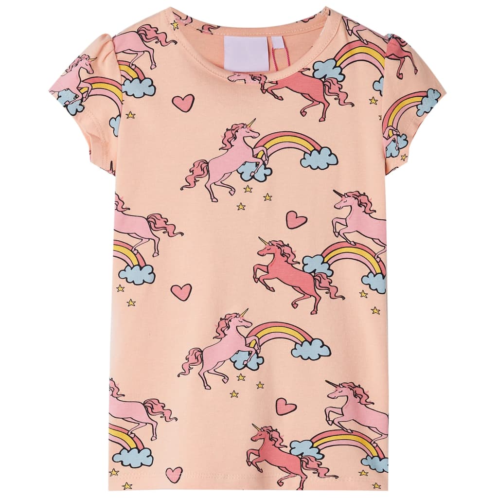 Vidaxl Kinderpyjama mit kurzen Ärmeln 104 Light Orange