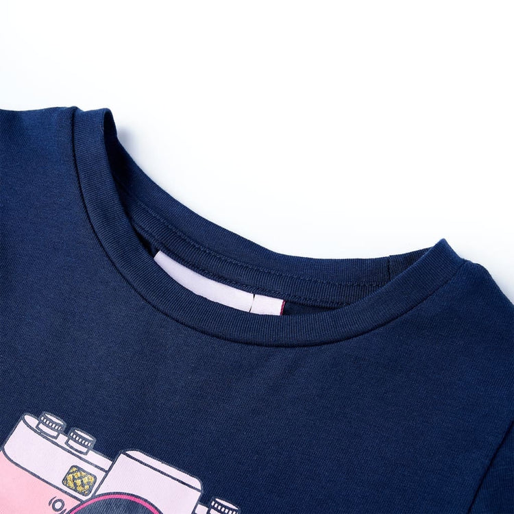 Vidaxl Kinderhemd 128 Marineblau